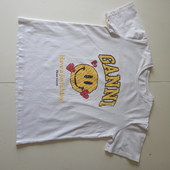 NWOT Ganni Smiley Tee - Picture 5 of 8